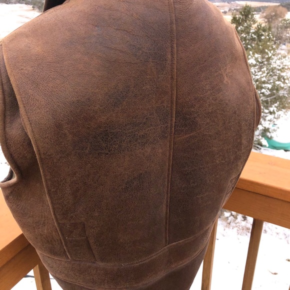 Warm Winter ❄️ leather vest shearling mountain man - Picture 4 of 11